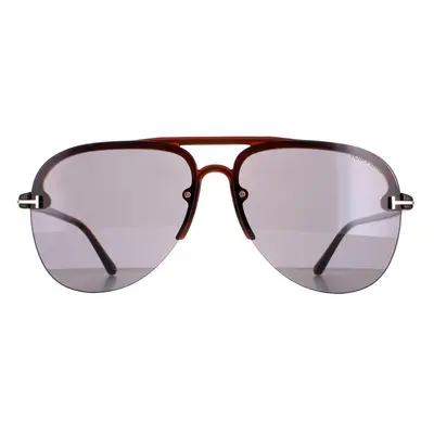 Tom Ford Sunglasses Terry 02 FT1004 45A Shiny Light Brown Smoke