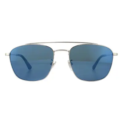 Police Sunglasses SPL996 Origins Lite 2 579B Shiny Palladium Smoke Blue Mirror