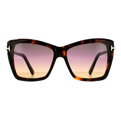 Tom Ford Sunglasses Leah FT0849 55B Coloured Havana Smoke Gradient