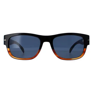 David Beckham Sunglasses DB7035/S 37N KU Black Horn Blue