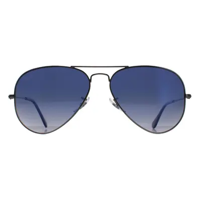 Ray-Ban Sunglasses Aviator 3025 Gunmetal Polarized Blue Gradient Grey 004/78 58mm