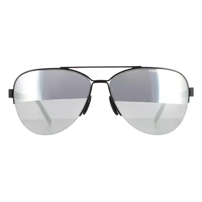 Porsche Design Sunglasses P8676 A Black Mercury Silver Mirror