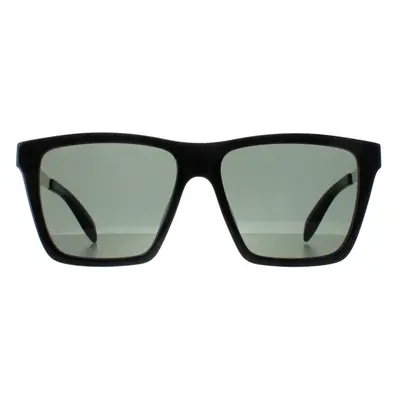 Alexander McQueen Sunglasses AM0352S 002 Shiny Black and Silver Green Grey