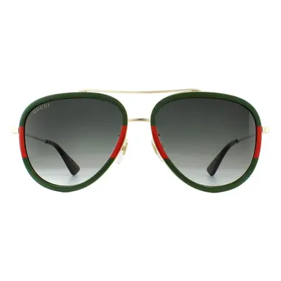 Gucci Sunglasses GG0062S 003 Gold Green Red Green Gradient