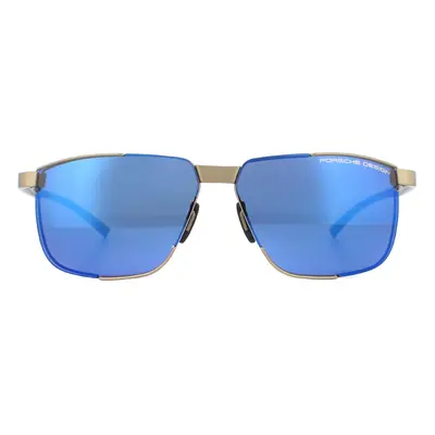 Porsche Design Sunglasses P8680 D Gold and Grey Blue Silver Mirror 64mm