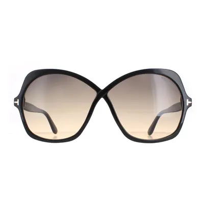 Tom Ford Sunglasses Rosemin FT1013 01B Shiny Black Smoke Gradient