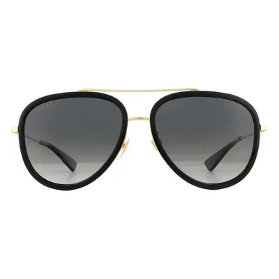 Gucci Sunglasses GG0062S 011 Black And Gold Grey Gradient Polarized