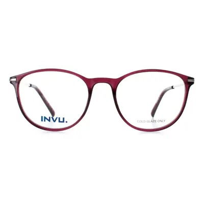 INVU Glasses Frames B4116 C Transparent Burgundy Casis Silver Women