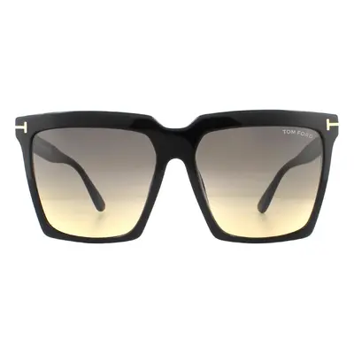 Tom Ford Sunglasses Sabrina 02 FT0764 01B Shiny Black Grey Smoke Gradient