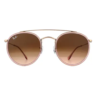 Ray-Ban Sunglasses Round Double Bridge 3647N 9069A5 Pink Pink Gradient Brown