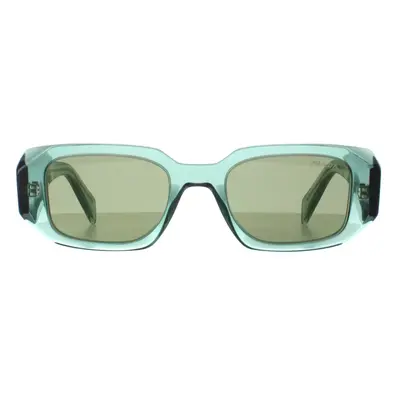 Prada Sunglasses PR17WS 11R10E Transparent Sage Green Mirror Internal Silver