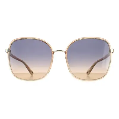 Chloe Sunglasses CH0031S Franky 004 Orange Crystal Fade and Gold Blue to Brown Gradient