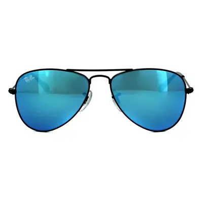 Ray-Ban Junior Sunglasses 9506 201/55 Black Blue Flash Mirror