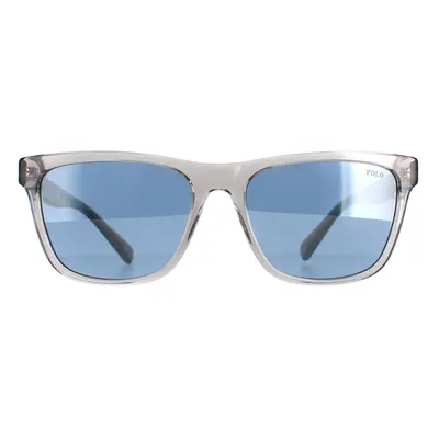 Polo Ralph Lauren Sunglasses PH4167 51111U Shiny Transparent Grey Light Blue Silver Mirror