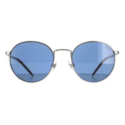 Polo Ralph Lauren Sunglasses PH3133 900180 Shiny Silver Dark Blue