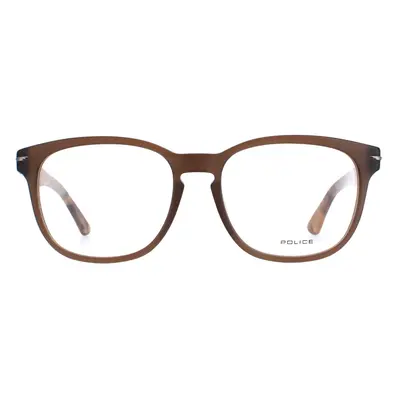 Police Glasses Frames Blackbird 4 VPL392 6W8M Brown Men