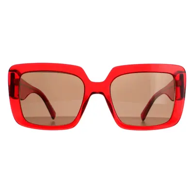 Rental Versace Sunglasses VE4384B 528073 Transparent Red Dark Brown