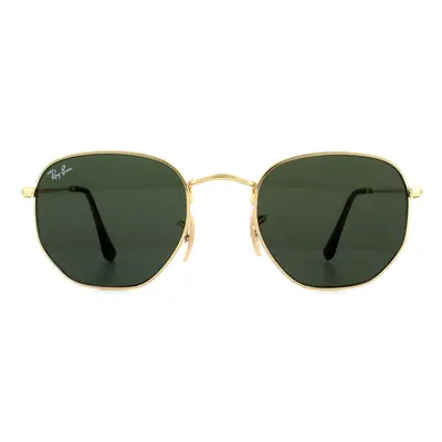 Ray-Ban Sunglasses Hexagonal 3548N 001 Gold Green G-15