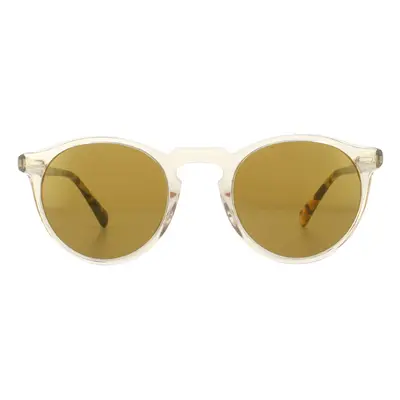 Oliver Peoples Sunglasses Gregory Peck OV5217S 1485W4 Buff and Dark Tortoise Brown Gold Mirror