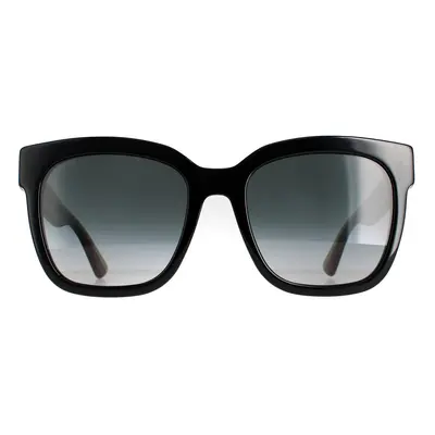 Gucci Sunglasses GG0034SN 002 Black With Green and Red Glitter Grey Gradient