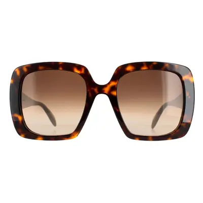 Alexander McQueen Sunglasses AM0378S 002 Tortoise Brown Gradient