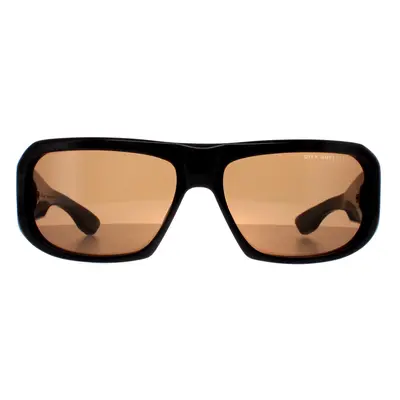 Dita Sunglasses Superflight DTS133-61-01 Black Yellow Gold Dark Brown