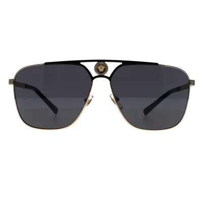 Versace Sunglasses VE2238 143687 Gold and Matte Black Dark Grey