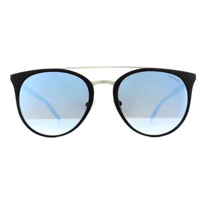 Guess Sunglasses GU3021 05X Black Blue Blue Mirror