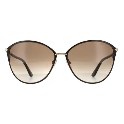 Tom Ford Sunglasses Penelope FT0320 28F Brown on Gold with Havana Brown Gradient