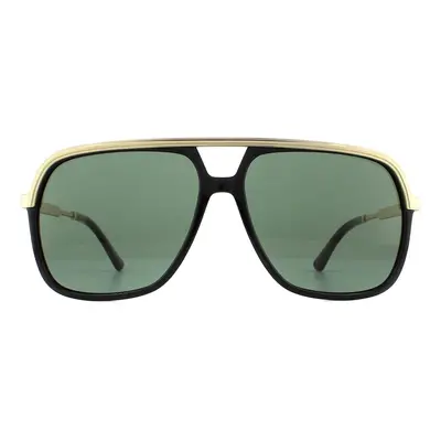 Gucci Sunglasses GG0200S 001 Black and Gold Green