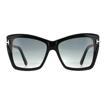 Tom Ford Sunglasses Leah FT0849 01B Shiny Black Smoke Gradient