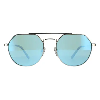 Serengeti Sunglasses Shelby SS533004 Shiny Silver Saturn Polarized 555nm Blue