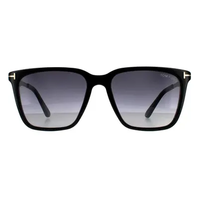 Tom Ford Sunglasses Garrett FT0862 01B Shiny Black Blue Grey Gradient