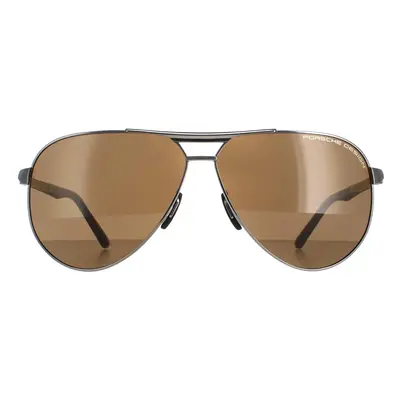 Porsche Design Sunglasses P8649 D Gunmetal Brown