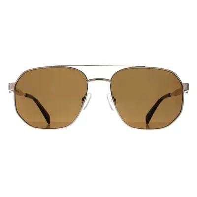 Alexander McQueen Sunglasses AM0458S 002 Gold Brown