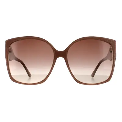 Jimmy Choo Sunglasses NOEMI/S KON HA Nude Glitter Brown Gradient