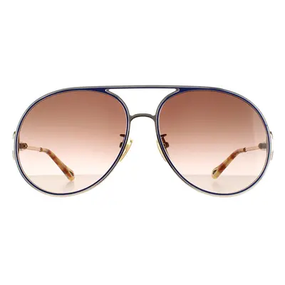 Chloe Sunglasses CH0145S 003 Gold Blue Brown Gradient