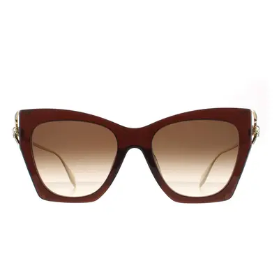 Alexander McQueen Sunglasses AM0375S 002 Brown Gold Brown Gradient