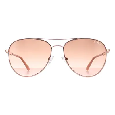 Guess Sunglasses GF6143 28F Shiny Rose Gold Brown Gradient