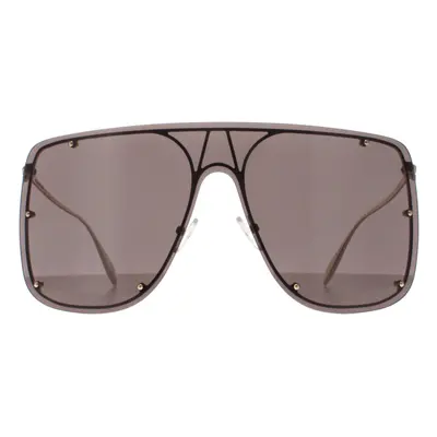 Alexander McQueen Sunglasses AM0313S 001 Gold Grey