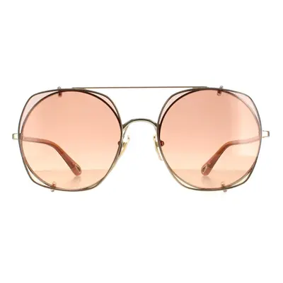 Chloe Sunglasses CH0042S 004 Gold Brown Gradient