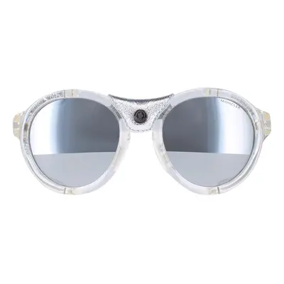 Moncler Sunglasses ML0046 26C Crystal Silver Grey Silver Mirror