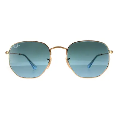 Ray-Ban Sunglasses Hexagonal RB3548N 91233M Gold Blue Grey Gradient