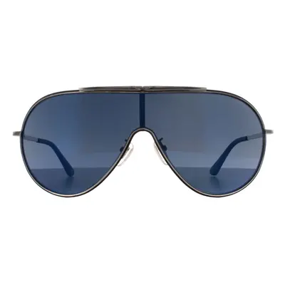 Police Sunglasses Origins 10 SPL964 F94B Black And Silver Smoke Mirror Blue