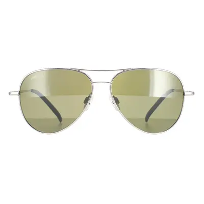 Serengeti Sunglasses Carrara Small SS016001 Shiny Silver Polarized Green 555nm