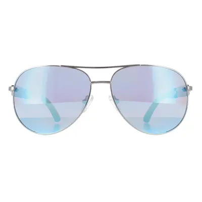 Guess Sunglasses GU7295 06X Shiny Dark Nickeltin Blue Mirror