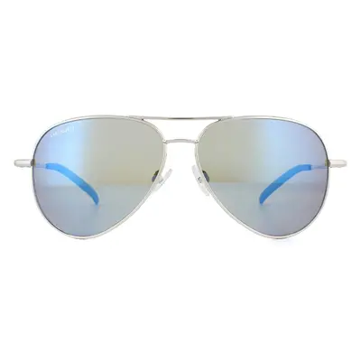 Serengeti Sunglasses Carrara 8547 Shiny Silver Mineral Polarized 555nm Blue