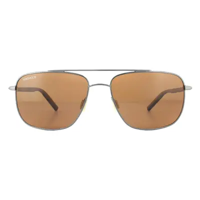 Serengeti Sunglasses Tellaro 8821 Shiny Gunmetal Dark Brown Mineral Polarized Drivers Brown