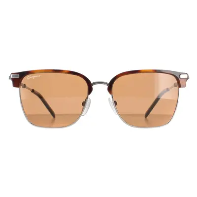 Salvatore Ferragamo Sunglasses SF227S 085 Light Ruthenium Tortoise Brown (unavailable)