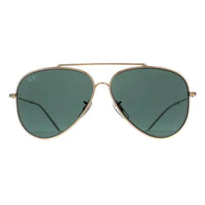 Ray-Ban Sunglasses RB0101S Aviator Reverse 001/VR Gold Green